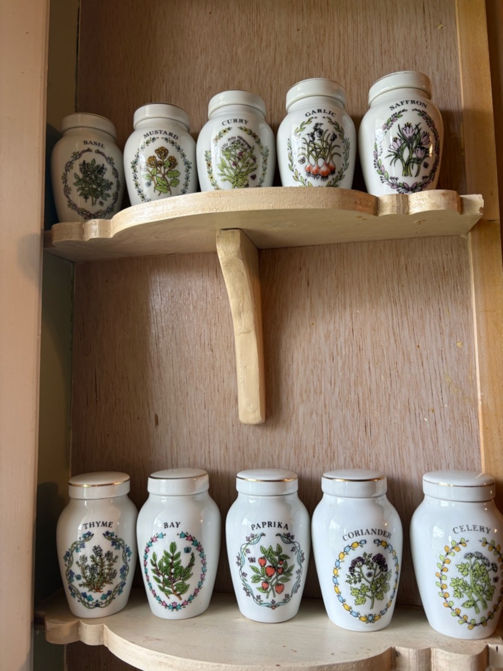 Set of 17 - Vintage 1985 Franklin Mint Gloria Concepts Porcelain Spice Jars